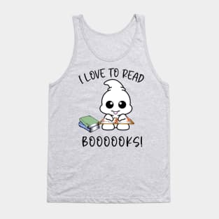 I LOVE TO READ BOOOOOKS! FUNNY GHOST Tank Top